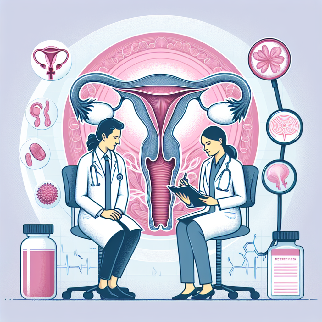 Иллюстрация, изображающая симптомы и лечение простатита у женщин.