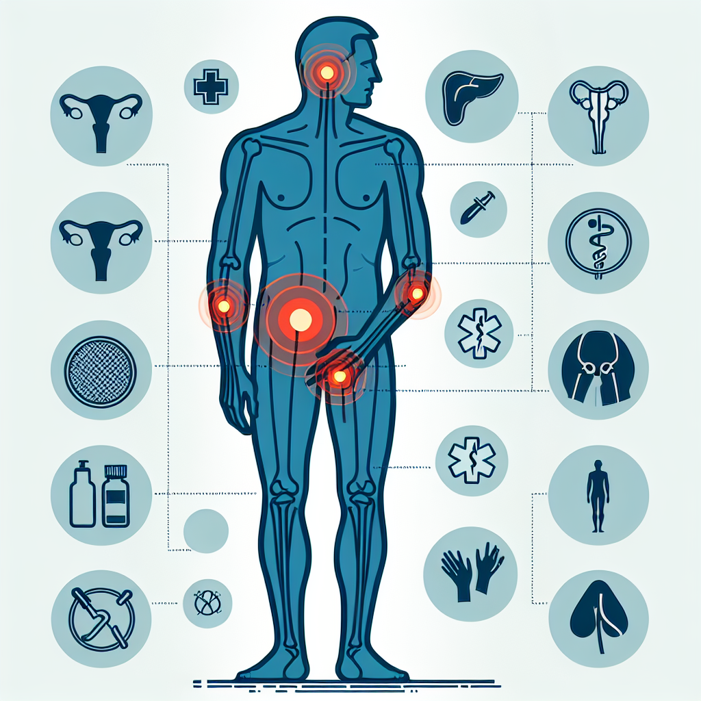 Изображение показывающее взаимосвязь между простатитом и болями в суставах, описывающее причины, симптомы и методы лечения